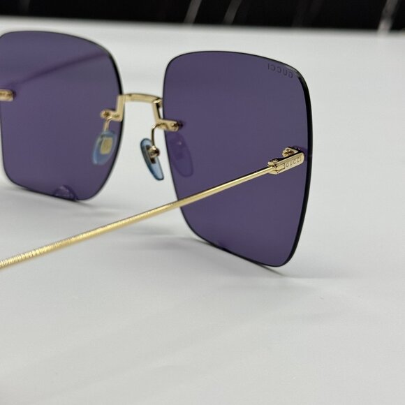 NEW GUCCI SUNGLASSES GG1147S 004 GOLD BLUE WOMEN EYEWEAR GUCCI PLUS EARRINGS main image 8